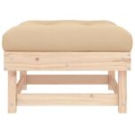 Repose-pieds de jardin avec coussins lot de 2 bois pin massif – Image 2