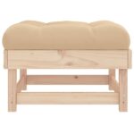 Repose-pieds de jardin avec coussins lot de 2 bois pin massif – Image 3