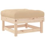 Repose-pieds de jardin avec coussins lot de 2 bois pin massif – Image 4