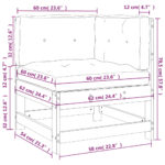 Canapé d'angle avec coussins bois de pin imprégné – Image 7