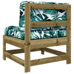 Canapé central avec coussins bois de pin imprégné – Image 3