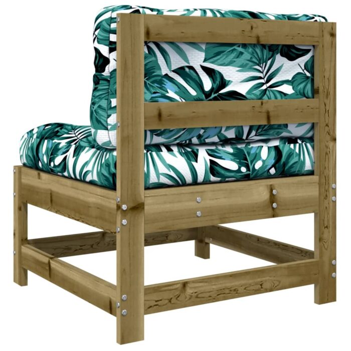 Canapé central avec coussins bois de pin imprégné – Image 3