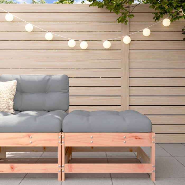 Repose-pied de jardin avec coussin bois massif douglas – Image 1