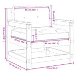 Chaises de jardin avec coussins lot de 2 bois de pin massif – Image 8