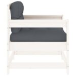 Chaises de jardin et coussins lot de 2 blanc bois de pin massif – Image 3
