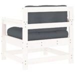 Chaises de jardin et coussins lot de 2 blanc bois de pin massif – Image 4