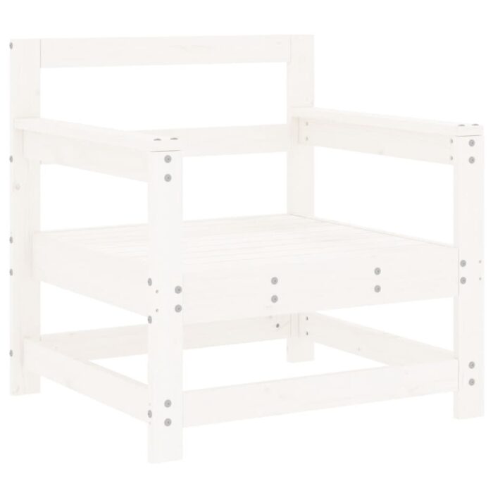 Chaises de jardin et coussins lot de 2 blanc bois de pin massif – Image 5
