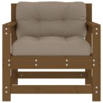 Chaises de jardin avec coussins lot de 2 marron miel – Image 2