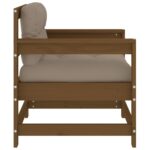 Chaises de jardin avec coussins lot de 2 marron miel – Image 3
