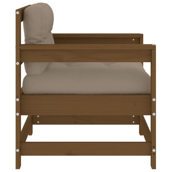 Chaises de jardin avec coussins lot de 2 marron miel – Image 3