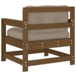 Chaises de jardin avec coussins lot de 2 marron miel – Image 4