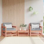 Chaises de jardin avec coussins lot de 2 bois massif douglas