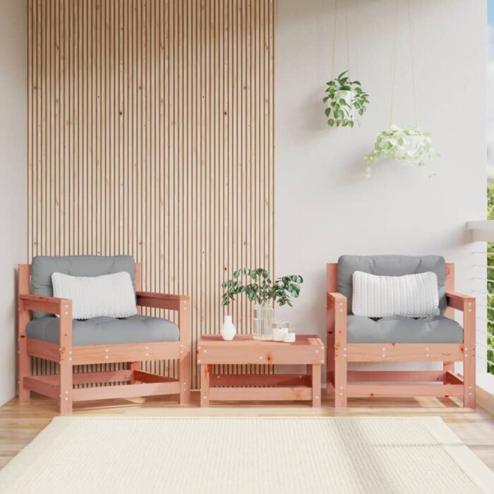 Chaises de jardin avec coussins lot de 2 bois massif douglas – Image 1