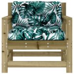 Chaises de jardin avec coussins lot de 2 bois de pin imprégné – Image 2