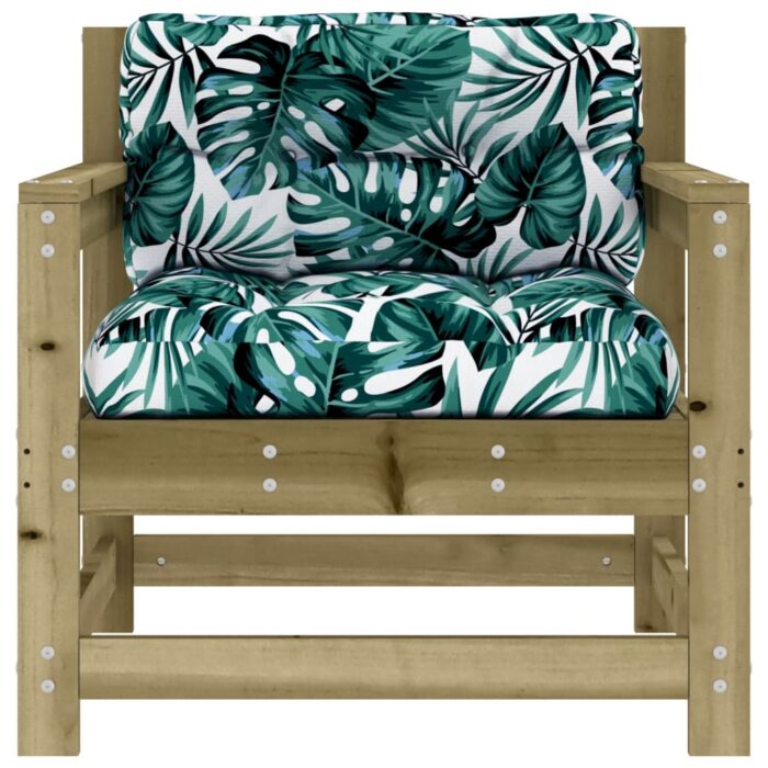 Chaises de jardin avec coussins lot de 2 bois de pin imprégné – Image 2