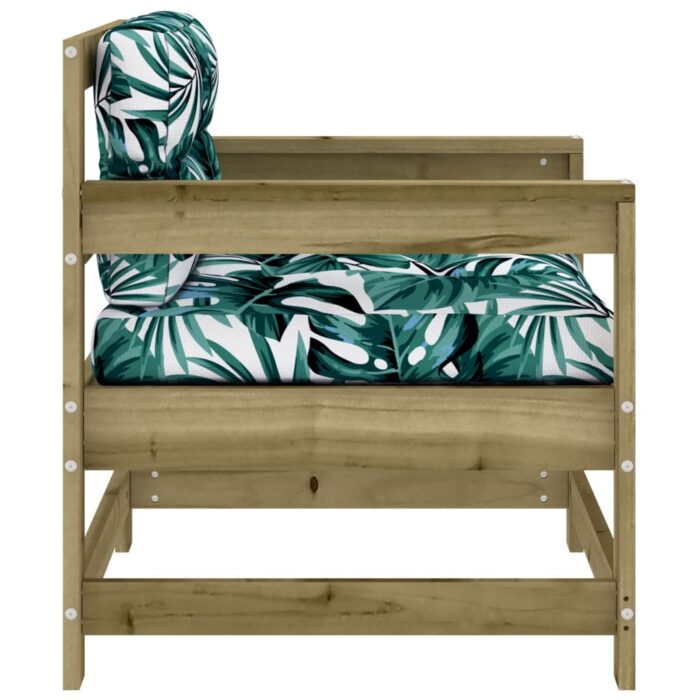 Chaises de jardin avec coussins lot de 2 bois de pin imprégné – Image 3