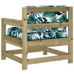 Chaises de jardin avec coussins lot de 2 bois de pin imprégné – Image 4
