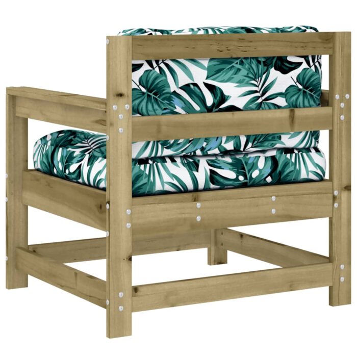 Chaises de jardin avec coussins lot de 2 bois de pin imprégné – Image 4