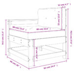 Chaise de jardin avec coussins blanc bois de pin massif – Image 7