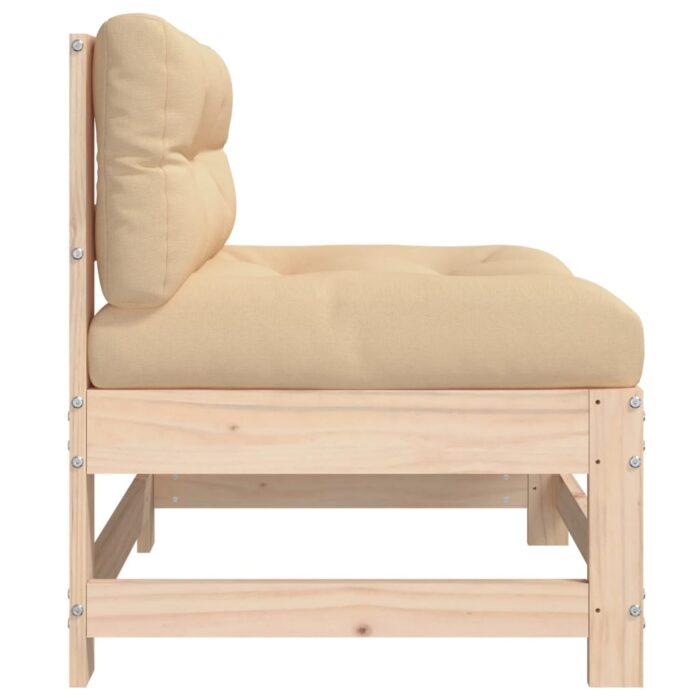 Canapés centraux avec coussins 2 pcs bois de pin massif – Image 4