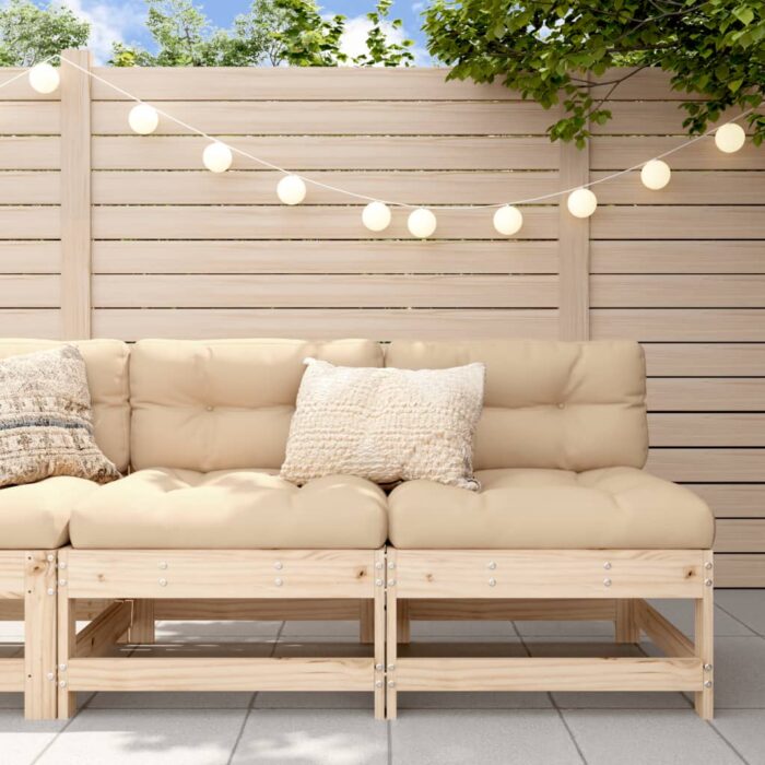 Canapés centraux avec coussins 2 pcs bois de pin massif – Image 1