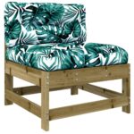 Canapés centraux avec coussins 2 pcs bois de pin imprégné – Image 2