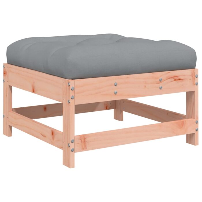 Repose-pieds de jardin et coussins lot de 2 bois massif douglas – Image 2
