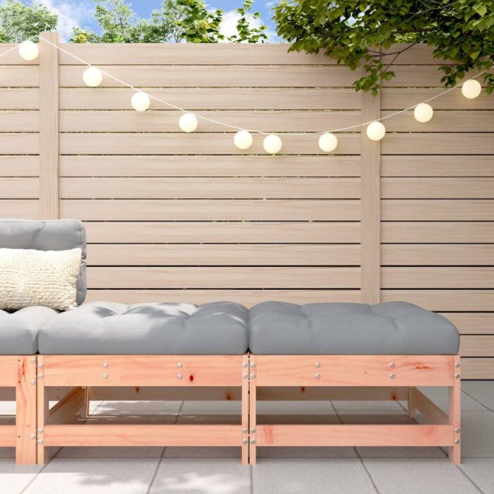 Repose-pieds de jardin et coussins lot de 2 bois massif douglas – Image 1