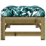 Repose-pieds de jardin et coussins lot de 2 bois pin imprégné – Image 4