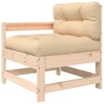 Chaises de jardin avec coussins lot de 2 bois de pin massif – Image 2