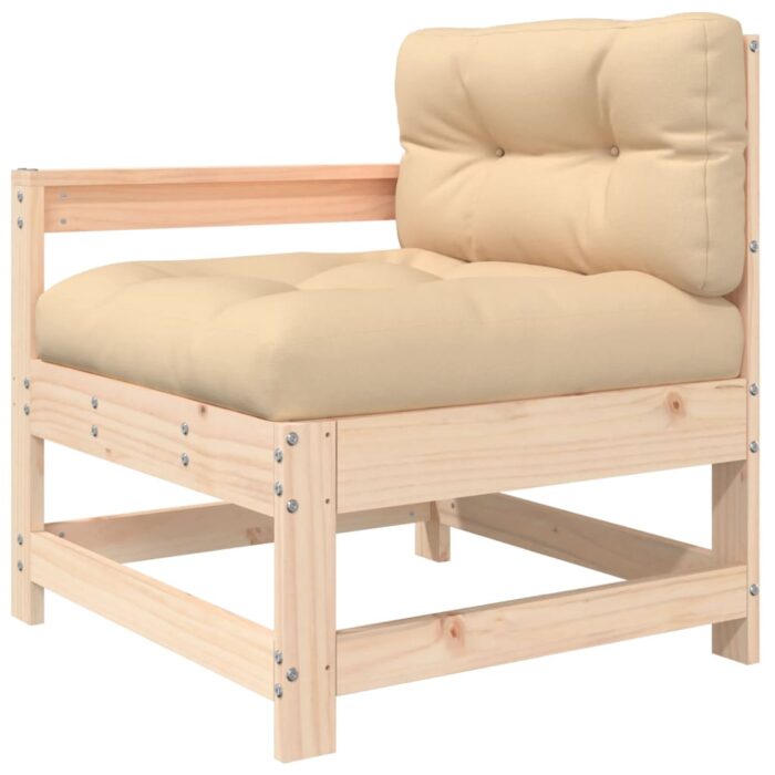 Chaises de jardin avec coussins lot de 2 bois de pin massif – Image 2