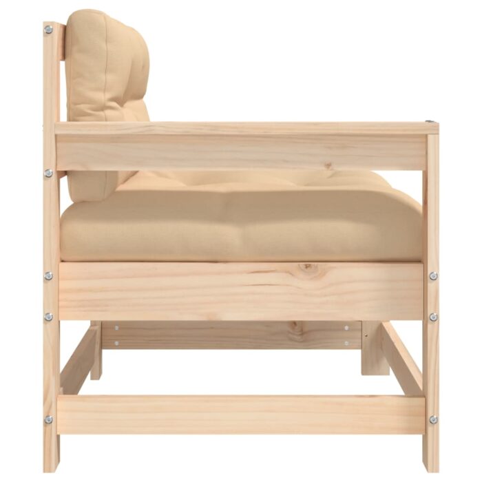 Chaises de jardin avec coussins lot de 2 bois de pin massif – Image 4