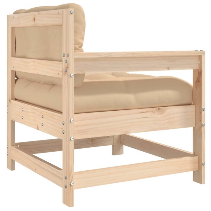 Chaises de jardin avec coussins lot de 2 bois de pin massif – Image 5