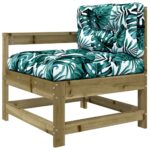 Chaises de jardin avec coussins lot de 2 bois de pin imprégné – Image 2