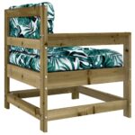 Chaises de jardin avec coussins lot de 2 bois de pin imprégné – Image 5