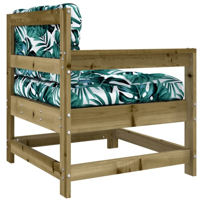 Chaises de jardin avec coussins lot de 2 bois de pin imprégné – Image 5