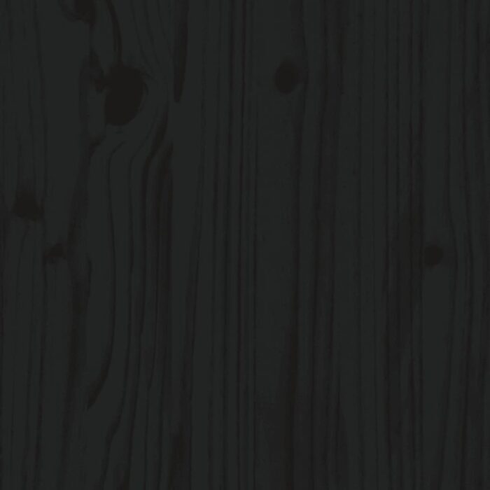 Salon de jardin 3 pcs avec coussins noir bois massif – Image 6