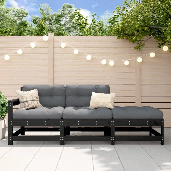 VXL8720845802530_m_en_hd_1.jpg Salon de jardin 3 pcs avec coussins noir bois massif – Image 1