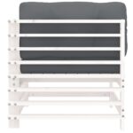Canapé d'angle avec coussins blanc bois de pin solide – Image 2