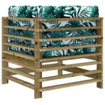 Canapé d'angle avec coussins bois de pin imprégné – Image 3
