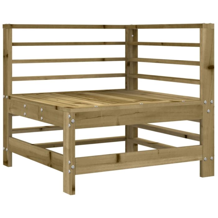 Canapé d'angle avec coussins bois de pin imprégné – Image 4