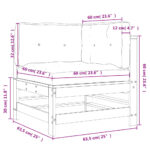 Canapé d'angle avec coussins bois de pin imprégné – Image 7