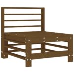 Canapé central avec coussins marron miel bois de pin solide – Image 4