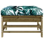 Repose-pied de jardin avec coussin bois de pin imprégné – Image 2