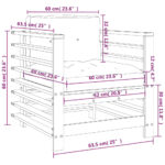 Chaises de jardin et coussins lot de 2 gris bois de pin massif – Image 8