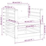 Chaises de jardin avec coussins lot de 2 bois massif douglas – Image 8