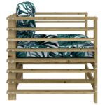 Chaises de jardin avec coussins lot de 2 bois de pin imprégné – Image 3