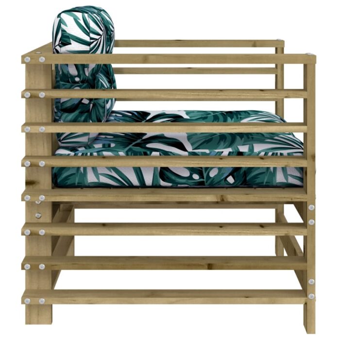 Chaises de jardin avec coussins lot de 2 bois de pin imprégné – Image 3