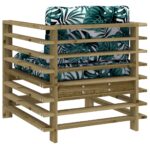 Chaises de jardin avec coussins lot de 2 bois de pin imprégné – Image 4