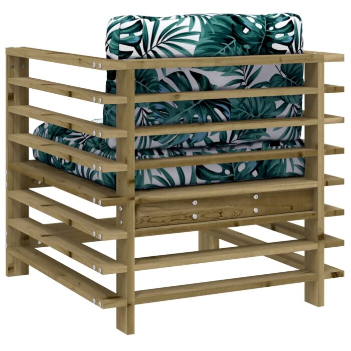 Chaises de jardin avec coussins lot de 2 bois de pin imprégné – Image 4